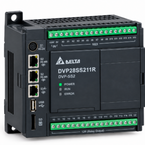 PLC دلتا DVP28SS211R سری DVP-SS2 با 16 ورودی دیجیتال و 12 خروجی رله‌ای