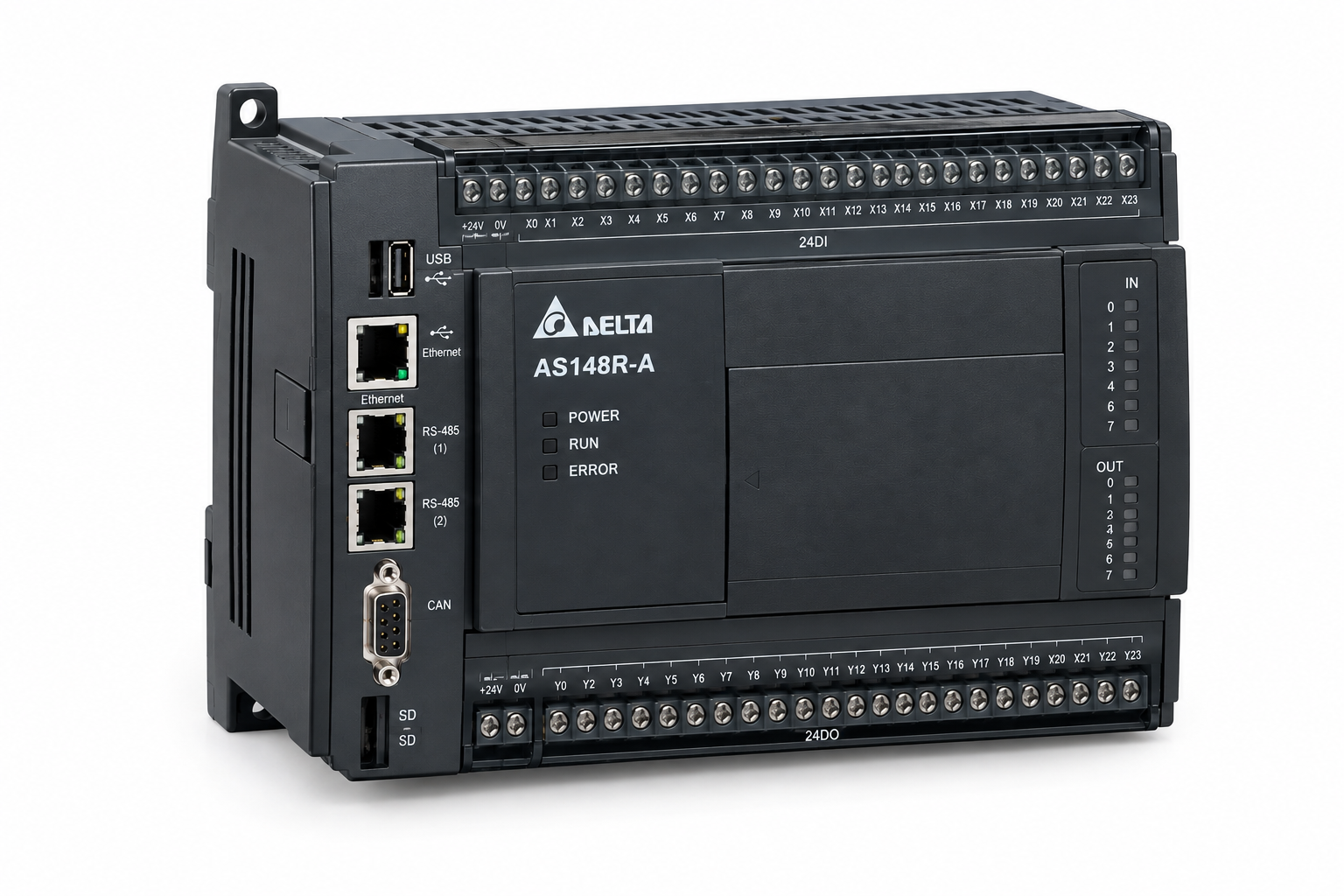 PLC دلتا AS148R-A سری AS PLC دلتا AS148R-A سری AS با 24 ورودی و 24 خروجی رلهای