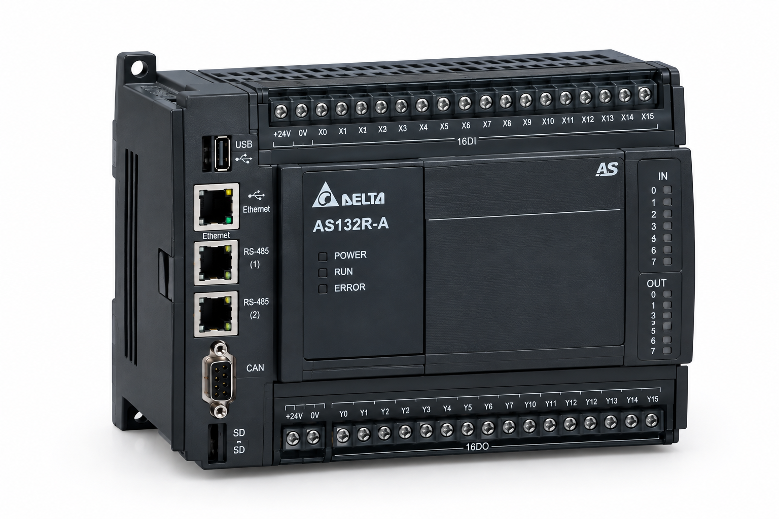 PLC دلتا AS132R-A سری AS100 PLC دلتا AS132R-A سری AS100 با 16 ورودی و 16 خروجی رلهای