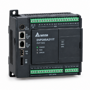 PLC دلتا DVP28SA211T سری DVP-SA2 با 16 ورودی و 12 خروجی ترانزیستوری NPN