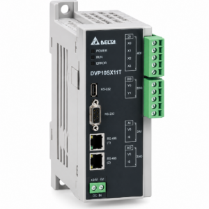 PLC دلتا DVP10SX11T سری DVP-SX با 4 ورودی و 2 خروجی ترانزیستوری و I/O آنالوگ