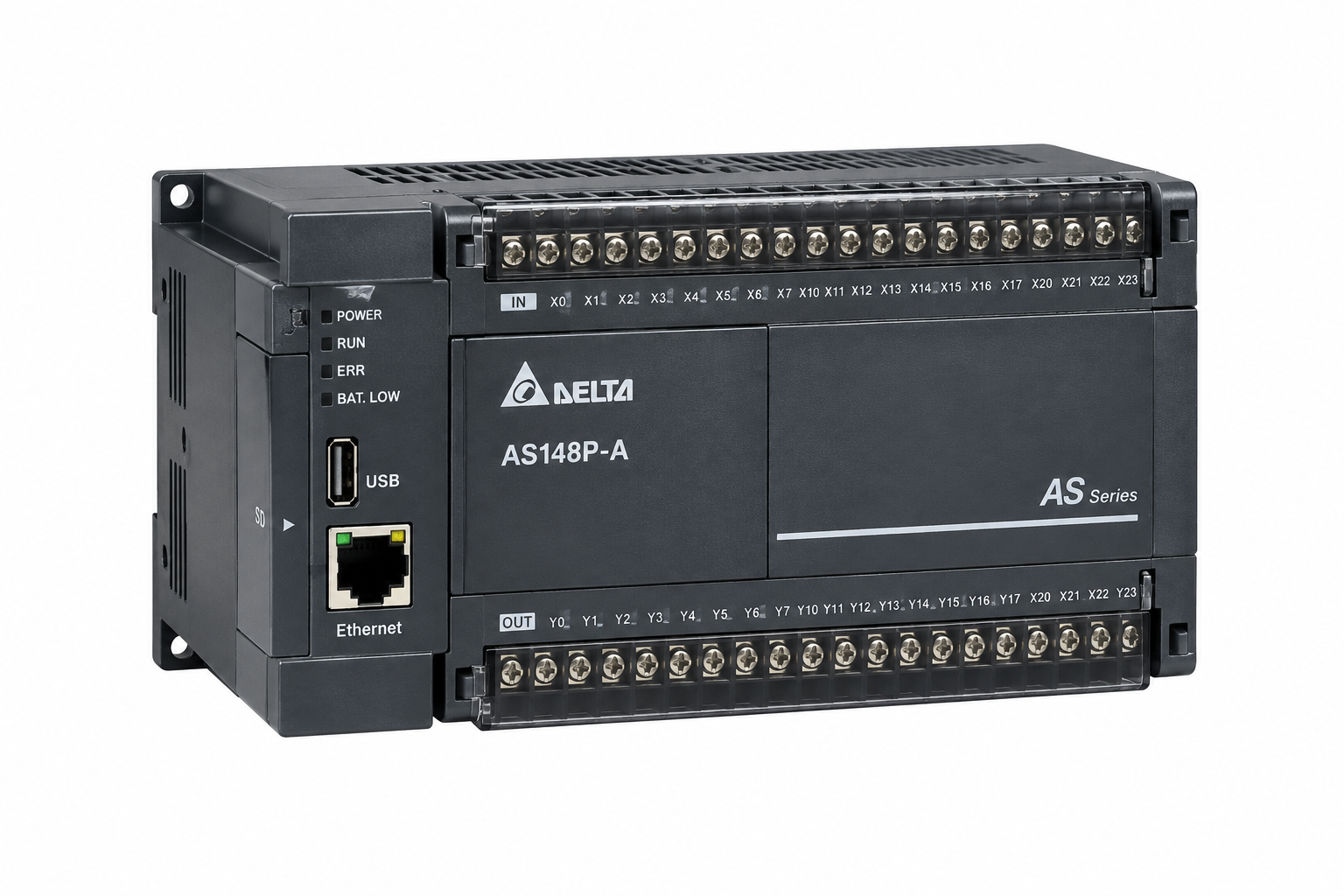 PLC دلتا AS148P-A PLC دلتا AS148P-A سری AS با 24 ورودی و 24 خروجی PNP